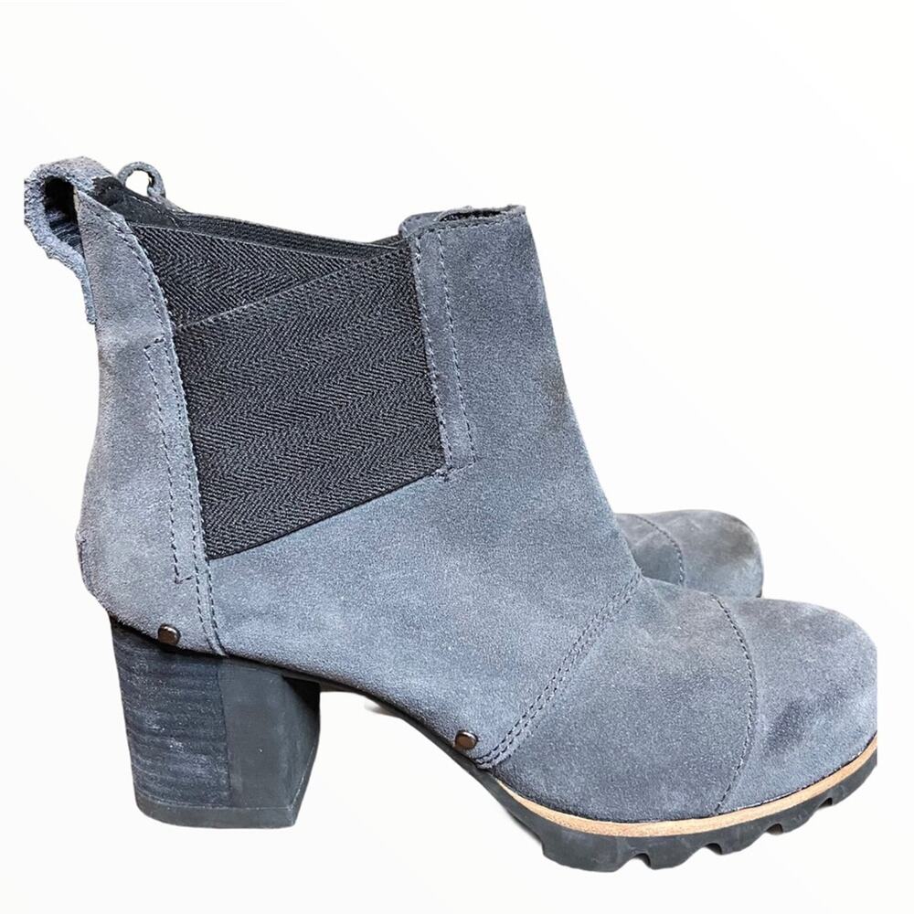 Sorel Addington Chelsea Boots Block Heel Quarry 6.5